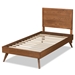Baxton Studio Jiro Mid-Century Modern Walnut Brown Finished Wood Twin Size Platform Bed - BSOJiro-Ash Walnut-Twin
