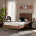 Baxton Studio Jiro Mid-Century Modern Walnut Brown Finished Wood Twin Size Platform Bed - BSOJiro-Ash Walnut-Twin