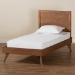 Baxton Studio Jiro Mid-Century Modern Walnut Brown Finished Wood Twin Size Platform Bed - BSOJiro-Ash Walnut-Twin
