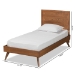 Baxton Studio Jiro Mid-Century Modern Walnut Brown Finished Wood Twin Size Platform Bed - BSOJiro-Ash Walnut-Twin