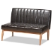 Baxton Studio Daymond Mid-Century Modern Dark Brown Faux Leather Upholstered and Walnut Brown Finished Wood 5-Piece Dining Nook Set - BSOBBT8051.12-Dark Brown/Walnut-5PC Dining Nook Set