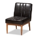 Baxton Studio Daymond Mid-Century Modern Dark Brown Faux Leather Upholstered and Walnut Brown Finished Wood 5-Piece Dining Nook Set - BSOBBT8051.12-Dark Brown/Walnut-5PC Dining Nook Set