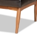 Baxton Studio Daymond Mid-Century Modern Dark Brown Faux Leather Upholstered and Walnut Brown Finished Wood 5-Piece Dining Nook Set - BSOBBT8051.12-Dark Brown/Walnut-5PC Dining Nook Set