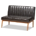 Baxton Studio Daymond Mid-Century Modern Dark Brown Faux Leather Upholstered and Walnut Brown Finished Wood 4-Piece Dining Nook Set - BSOBBT8051.12-Dark Brown/Walnut-4PC Dining Nook Set