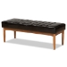 Baxton Studio Daymond Mid-Century Modern Dark Brown Faux Leather Upholstered and Walnut Brown Finished Wood 4-Piece Dining Nook Set - BSOBBT8051.12-Dark Brown/Walnut-4PC Dining Nook Set