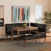 Baxton Studio Daymond Mid-Century Modern Dark Brown Faux Leather Upholstered and Walnut Brown Finished Wood 4-Piece Dining Nook Set - BSOBBT8051.12-Dark Brown/Walnut-4PC Dining Nook Set