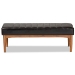 Baxton Studio Daymond Mid-Century Modern Dark Brown Faux Leather Upholstered and Walnut Brown Finished Wood Dining Bench - BSOBBT8051.12-Dark Brown/Walnut-Bench
