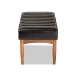 Baxton Studio Daymond Mid-Century Modern Dark Brown Faux Leather Upholstered and Walnut Brown Finished Wood Dining Bench - BSOBBT8051.12-Dark Brown/Walnut-Bench