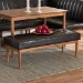 Baxton Studio Daymond Mid-Century Modern Dark Brown Faux Leather Upholstered and Walnut Brown Finished Wood Dining Bench - BSOBBT8051.12-Dark Brown/Walnut-Bench