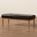 Baxton Studio Daymond Mid-Century Modern Dark Brown Faux Leather Upholstered and Walnut Brown Finished Wood Dining Bench - BSOBBT8051.12-Dark Brown/Walnut-Bench