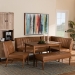 Baxton Studio Daymond Mid-Century Modern Tan Faux Leather Upholstered and Walnut Brown Finished Wood 5-Piece Dining Nook Set - BSOBBT8051.12-Tan/Walnut-5PC Dining Nook Set