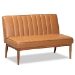 Baxton Studio Daymond Mid-Century Modern Tan Faux Leather Upholstered and Walnut Brown Finished Wood 5-Piece Dining Nook Set - BSOBBT8051.12-Tan/Walnut-5PC Dining Nook Set