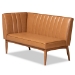 Baxton Studio Daymond Mid-Century Modern Tan Faux Leather Upholstered and Walnut Brown Finished Wood 5-Piece Dining Nook Set - BSOBBT8051.12-Tan/Walnut-5PC Dining Nook Set