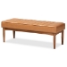 Baxton Studio Daymond Mid-Century Modern Tan Faux Leather Upholstered and Walnut Brown Finished Wood 5-Piece Dining Nook Set - BSOBBT8051.12-Tan/Walnut-5PC Dining Nook Set
