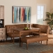 Baxton Studio Daymond Mid-Century Modern Tan Faux Leather Upholstered and Walnut Brown Finished Wood 4-Piece Dining Nook Set - BSOBBT8051.12-Tan/Walnut-4PC Dining Nook Set