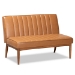 Baxton Studio Daymond Mid-Century Modern Tan Faux Leather Upholstered and Walnut Brown Finished Wood 2-Piece Dining Nook Banquette Set - BSOBBT8051.12-Tan/Walnut-2PC SF Bench
