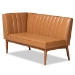 Baxton Studio Daymond Mid-Century Modern Tan Faux Leather Upholstered and Walnut Brown Finished Wood 2-Piece Dining Nook Banquette Set - BSOBBT8051.12-Tan/Walnut-2PC SF Bench