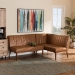 Baxton Studio Daymond Mid-Century Modern Tan Faux Leather Upholstered and Walnut Brown Finished Wood 2-Piece Dining Nook Banquette Set - BSOBBT8051.12-Tan/Walnut-2PC SF Bench