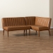 Baxton Studio Daymond Mid-Century Modern Tan Faux Leather Upholstered and Walnut Brown Finished Wood 2-Piece Dining Nook Banquette Set - BSOBBT8051.12-Tan/Walnut-2PC SF Bench