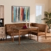 Baxton Studio Daymond Mid-Century Modern Tan Faux Leather Upholstered and Walnut Brown Finished Wood 3-Piece Dining Nook Set - BSOBBT8051.12-Tan/Walnut-3PC Dining Nook Set