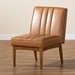 Baxton Studio Daymond Mid-Century Modern Tan Faux Leather Upholstered and Walnut Brown Finished Wood Dining Chair - BSOBBT8051.12-Tan/Walnut-CC