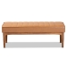 Baxton Studio Daymond Mid-Century Modern Tan Faux Leather Upholstered and Walnut Brown Finished Wood Dining Bench - BSOBBT8051.12-Tan/Walnut-Bench