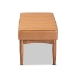Baxton Studio Daymond Mid-Century Modern Tan Faux Leather Upholstered and Walnut Brown Finished Wood Dining Bench - BSOBBT8051.12-Tan/Walnut-Bench