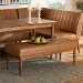 Baxton Studio Daymond Mid-Century Modern Tan Faux Leather Upholstered and Walnut Brown Finished Wood Dining Bench - BSOBBT8051.12-Tan/Walnut-Bench