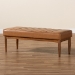 Baxton Studio Daymond Mid-Century Modern Tan Faux Leather Upholstered and Walnut Brown Finished Wood Dining Bench - BSOBBT8051.12-Tan/Walnut-Bench