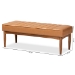 Baxton Studio Daymond Mid-Century Modern Tan Faux Leather Upholstered and Walnut Brown Finished Wood Dining Bench - BSOBBT8051.12-Tan/Walnut-Bench