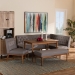 Baxton Studio Riordan Mid-Century Modern Grey Fabric Upholstered and Walnut Brown Finished Wood 5-Piece Dining Nook Set - BSOBBT8051.13-Grey/Walnut-5PC Dining Nook Set