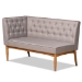 Baxton Studio Riordan Mid-Century Modern Grey Fabric Upholstered and Walnut Brown Finished Wood 5-Piece Dining Nook Set - BSOBBT8051.13-Grey/Walnut-5PC Dining Nook Set
