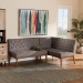 Baxton Studio Riordan Mid-Century Modern Grey Fabric Upholstered and Walnut Brown Finished Wood 2-Piece Dining Nook Banquette Set - BSOBBT8051.13-Grey/Walnut-2PC SF Bench
