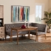 Baxton Studio Riordan Mid-Century Modern Grey Fabric Upholstered and Walnut Brown Finished Wood 3-Piece Dining Nook Set - BSOBBT8051.13-Grey/Walnut-3PC Dining Nook Set