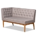 Baxton Studio Riordan Mid-Century Modern Grey Fabric Upholstered and Walnut Brown Finished Wood 4-Piece Dining Nook Set - BSOBBT8051.13-Grey/Walnut-4PC Dining Nook Set
