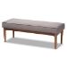 Baxton Studio Riordan Mid-Century Modern Grey Fabric Upholstered and Walnut Brown Finished Wood 4-Piece Dining Nook Set - BSOBBT8051.13-Grey/Walnut-4PC Dining Nook Set