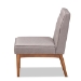 Baxton Studio Riordan Mid-Century Modern Grey Fabric Upholstered and Walnut Brown Finished Wood Dining Chair - BSOBBT8051.13-Grey/Walnut-CC