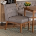 Baxton Studio Riordan Mid-Century Modern Grey Fabric Upholstered and Walnut Brown Finished Wood Dining Chair - BSOBBT8051.13-Grey/Walnut-CC