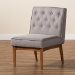 Baxton Studio Riordan Mid-Century Modern Grey Fabric Upholstered and Walnut Brown Finished Wood Dining Chair - BSOBBT8051.13-Grey/Walnut-CC