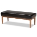 Baxton Studio Riordan Mid-Century Modern Dark Brown Faux Leather Upholstered and Walnut Brown Finished Wood 4-Piece Dining Nook Set - BSOBBT8051.13-Dark Brown/Walnut-4PC Dining Nook Set