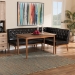 Baxton Studio Riordan Mid-Century Modern Dark Brown Faux Leather Upholstered and Walnut Brown Finished Wood 3-Piece Dining Nook Set - BSOBBT8051.13-Dark Brown/Walnut-3PC Dining Nook Set