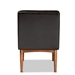 Baxton Studio Riordan Mid-Century Modern Dark Brown Faux Leather Upholstered and Walnut Brown Finished Wood Dining Chair - BSOBBT8051.13-Dark Brown/Walnut-CC