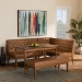 Baxton Studio Riordan Mid-Century Modern Tan Faux Leather Upholstered and Walnut Brown Finished Wood 4-Piece Dining Nook Set - BSOBBT8051.13-Tan/Walnut-4PC Dining Nook Set