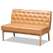 Baxton Studio Riordan Mid-Century Modern Tan Faux Leather Upholstered and Walnut Brown Finished Wood 5-Piece Dining Nook Set - BSOBBT8051.13-Tan/Walnut-5PC Dining Nook Set