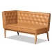Baxton Studio Riordan Mid-Century Modern Tan Faux Leather Upholstered and Walnut Brown Finished Wood 5-Piece Dining Nook Set - BSOBBT8051.13-Tan/Walnut-5PC Dining Nook Set