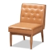 Baxton Studio Riordan Mid-Century Modern Tan Faux Leather Upholstered and Walnut Brown Finished Wood 5-Piece Dining Nook Set - BSOBBT8051.13-Tan/Walnut-5PC Dining Nook Set