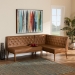 Baxton Studio Riordan Mid-Century Modern Tan Faux Leather Upholstered and Walnut Brown Finished Wood 2-Piece Dining Nook Banquette Set - BSOBBT8051.13-Tan/Walnut-2PC SF Bench
