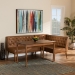 Baxton Studio Riordan Mid-Century Modern Tan Faux Leather Upholstered and Walnut Brown Finished Wood 3-Piece Dining Nook Set - BSOBBT8051.13-Tan/Walnut-3PC Dining Nook Set