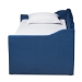 Baxton Studio Lennon Modern and Contemporary Navy Blue Velvet Fabric Upholstered Twin Size Daybed with Trundle - BSOCF9172-Navy Blue Velvet-Daybed-T/T