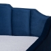 Baxton Studio Lennon Modern and Contemporary Navy Blue Velvet Fabric Upholstered Twin Size Daybed with Trundle - BSOCF9172-Navy Blue Velvet-Daybed-T/T